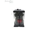 Αρκουδάκι Από Τεχνητά Τριαντάφυλλα Rose Bear Γκρι Με Κόκκινη Καρδιά