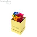 Juiced Forever Colorful Rose In Golden Box Forever Rose